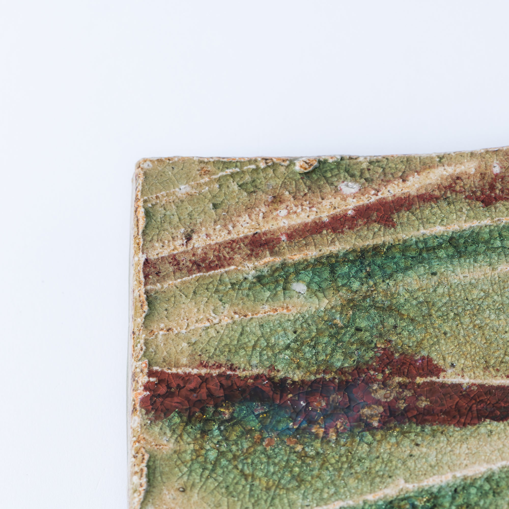 Iga Green and Red Square Side Plate