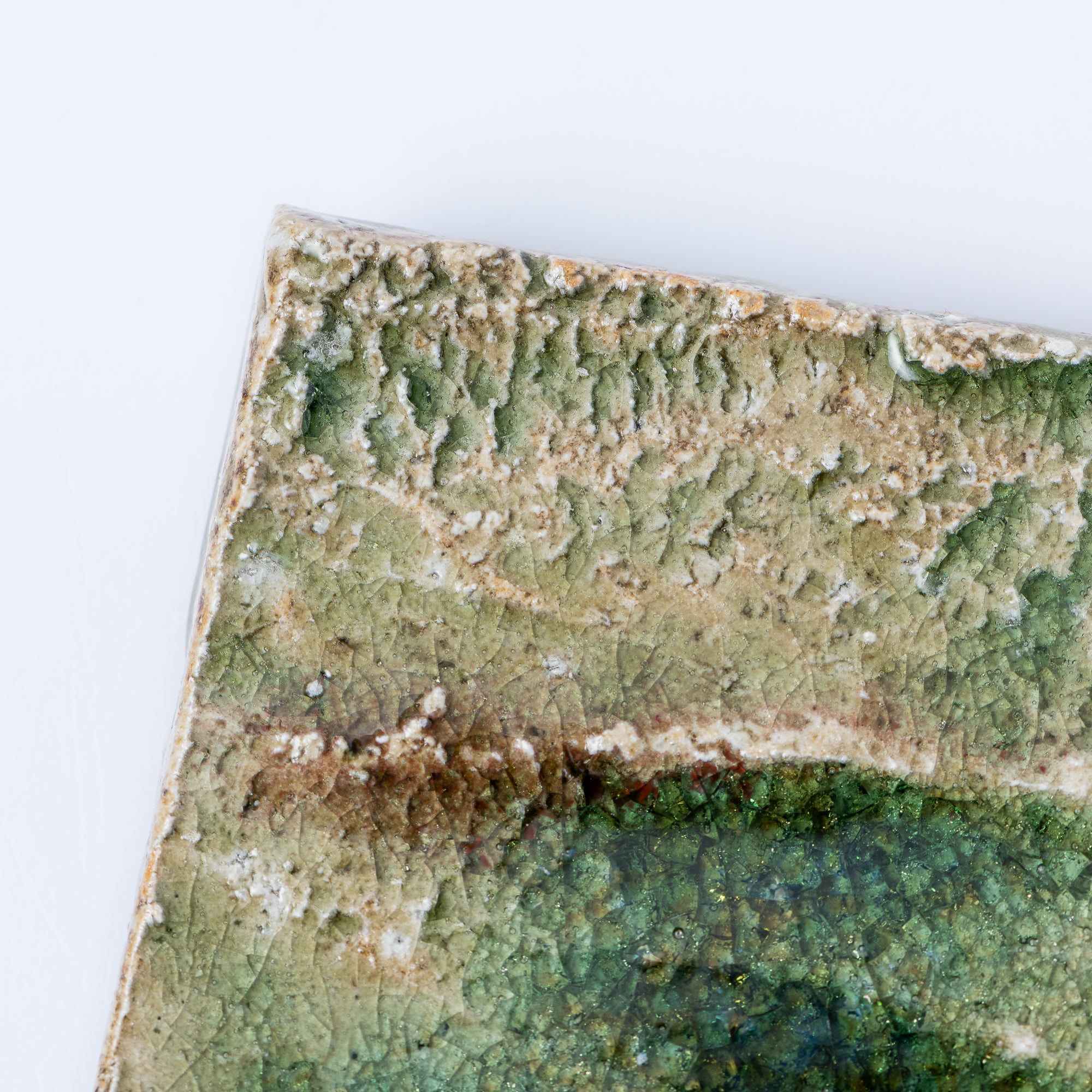 Iga Green and Red Square Side Plate