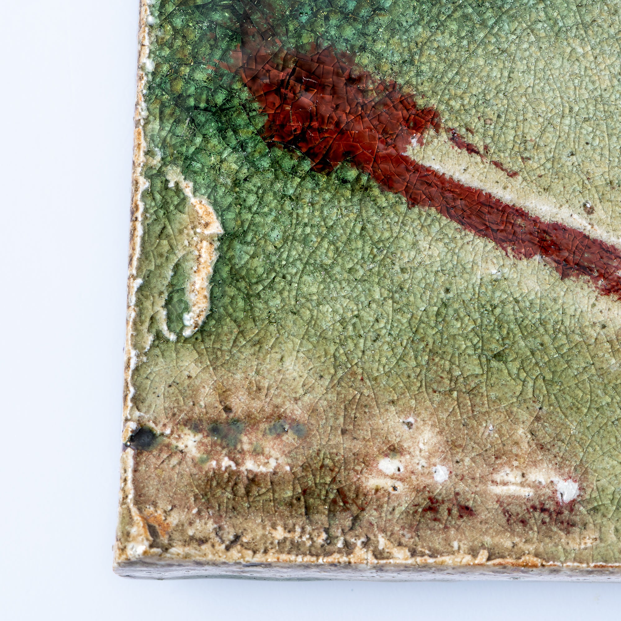 Iga Green and Red Square Side Plate