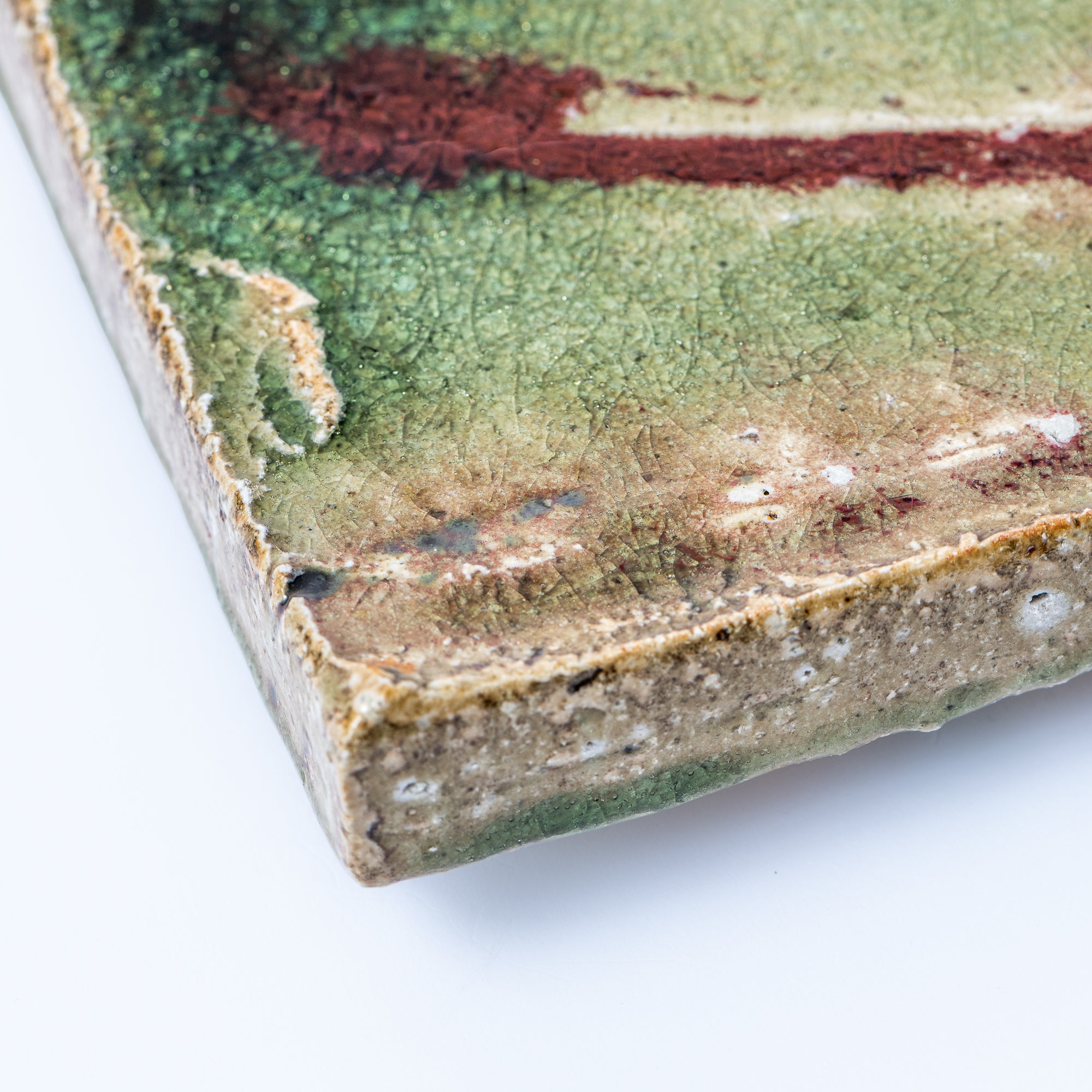 Iga Green and Red Square Side Plate