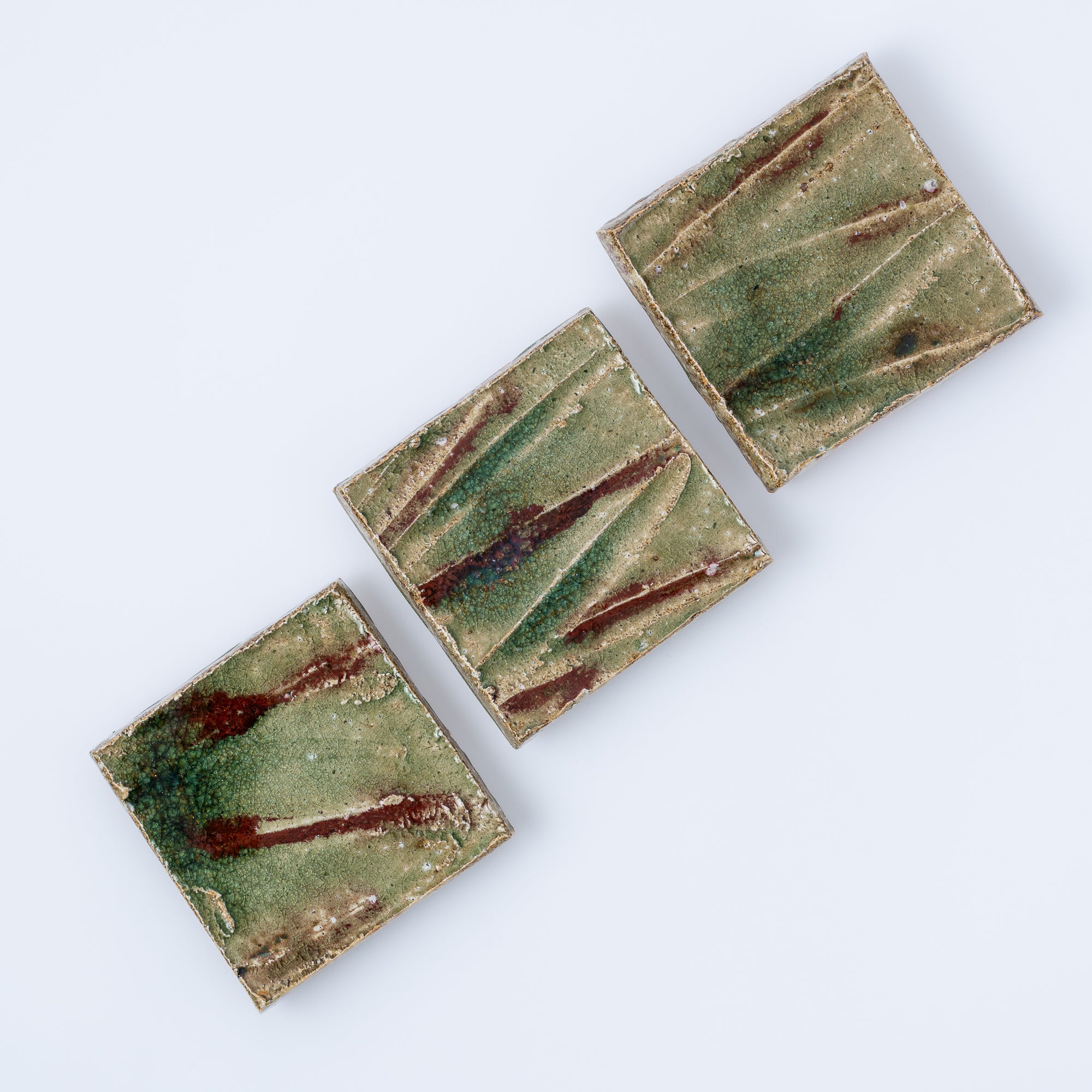 Iga Green and Red Square Side Plate