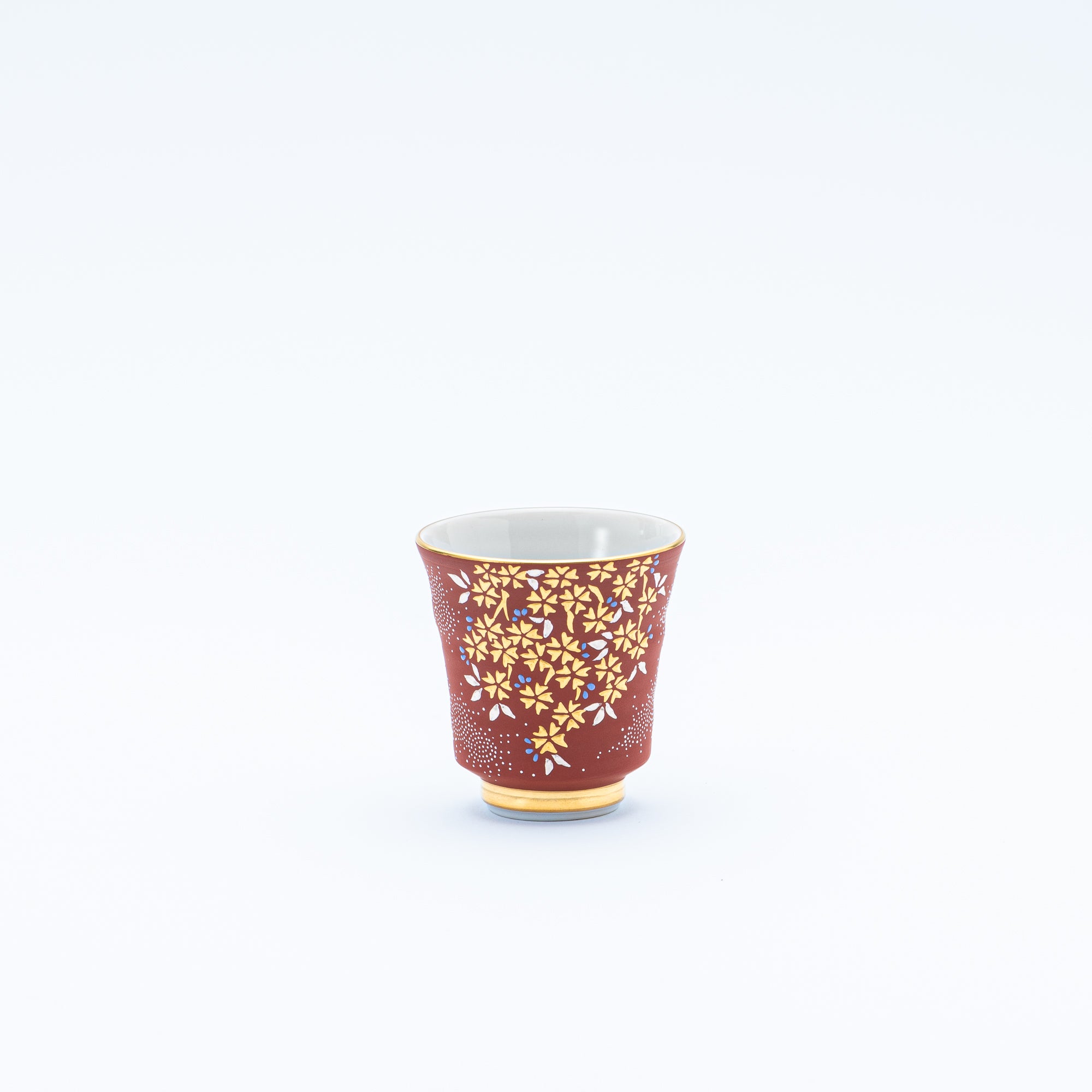 Copa de sake Morikin Shirochibu con sakura llorón rojo