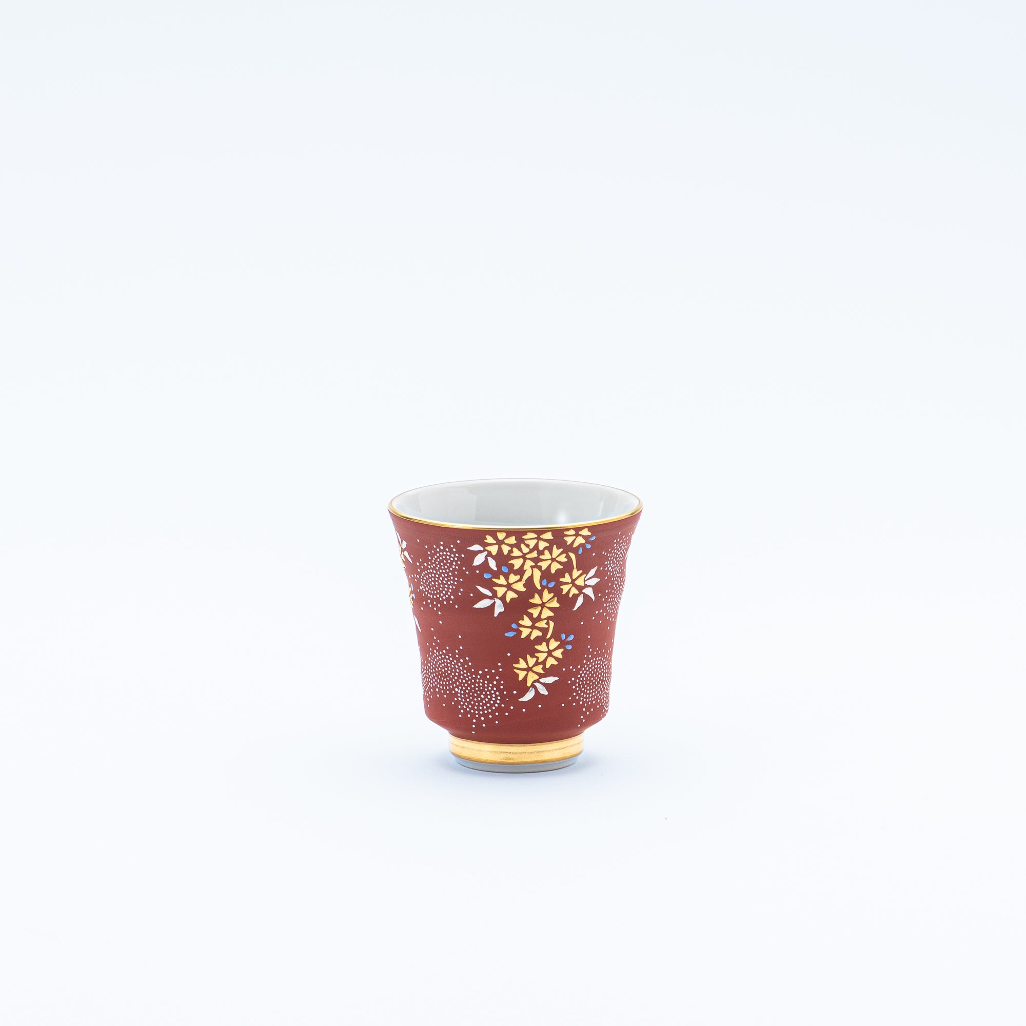 Copa de sake Morikin Shirochibu con sakura llorón rojo