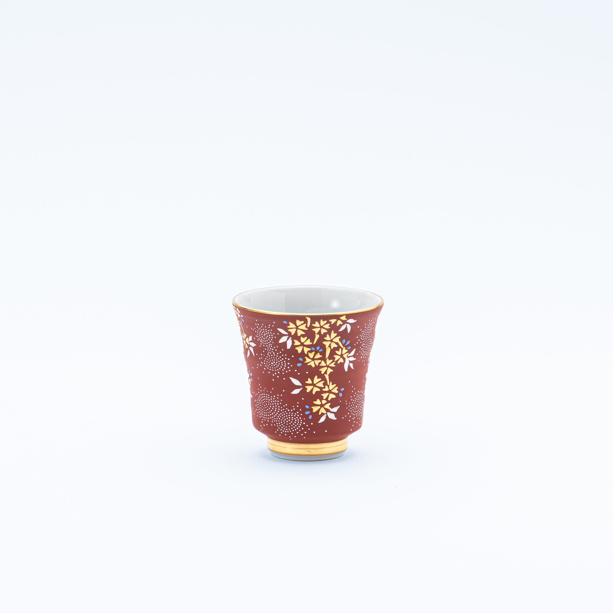 Copa de sake Morikin Shirochibu con sakura llorón rojo