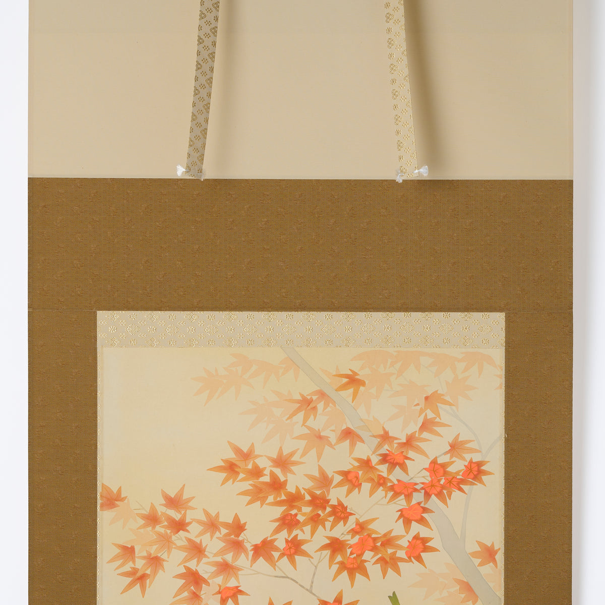 Autumn Leaves and Two Birds Kakejiku Hanging Scroll
