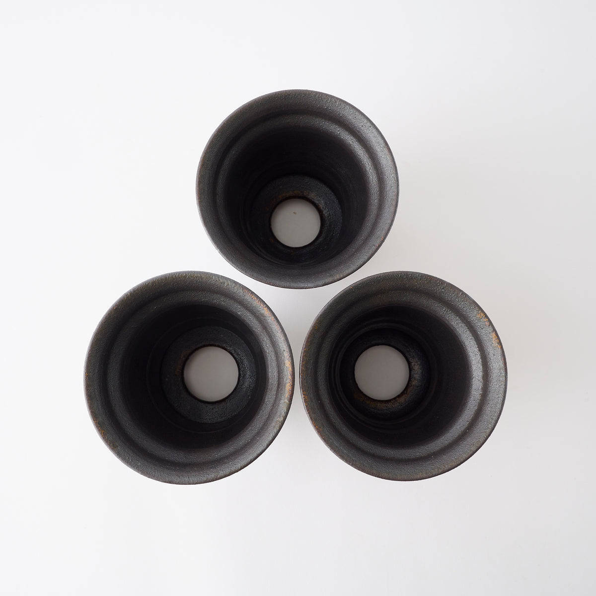 Torch White Inlay on Black Plant Pot 4.7 In