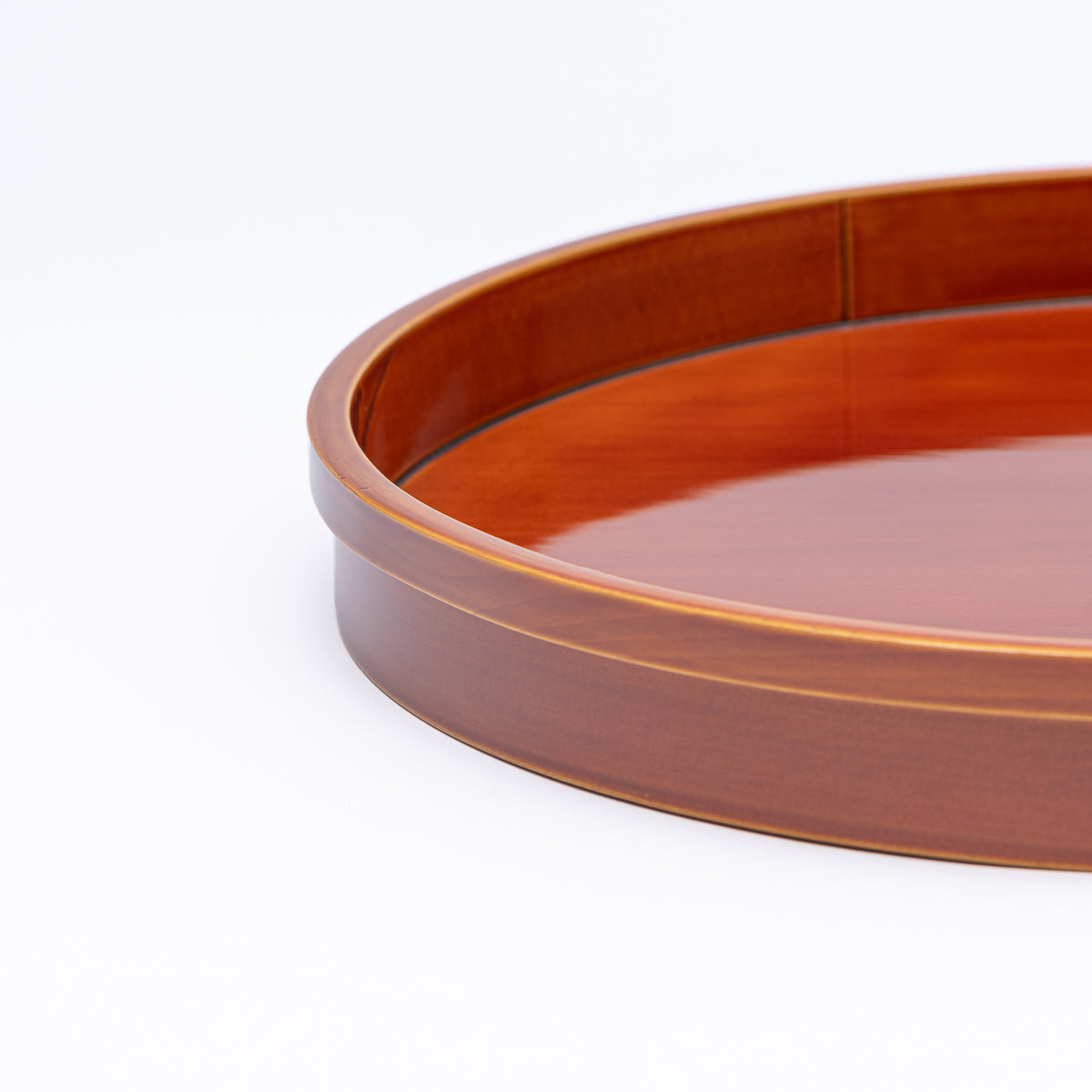 Golden Amber Bentwood Round Tray