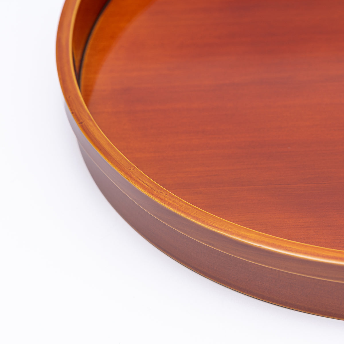 Golden Amber Bentwood Round Tray