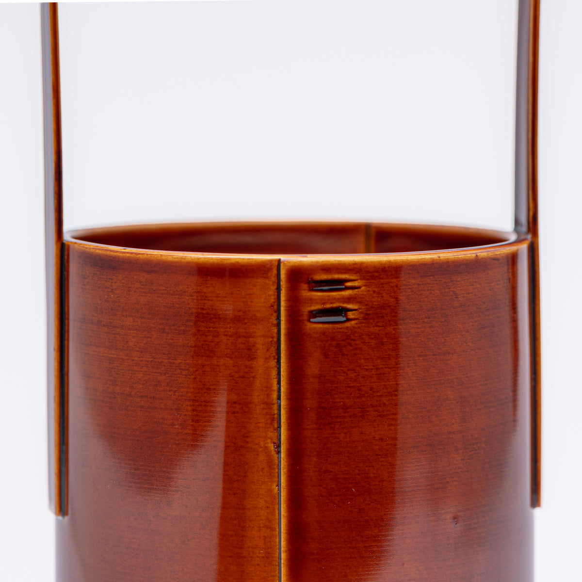 Golden Amber Flower Vase with Handle