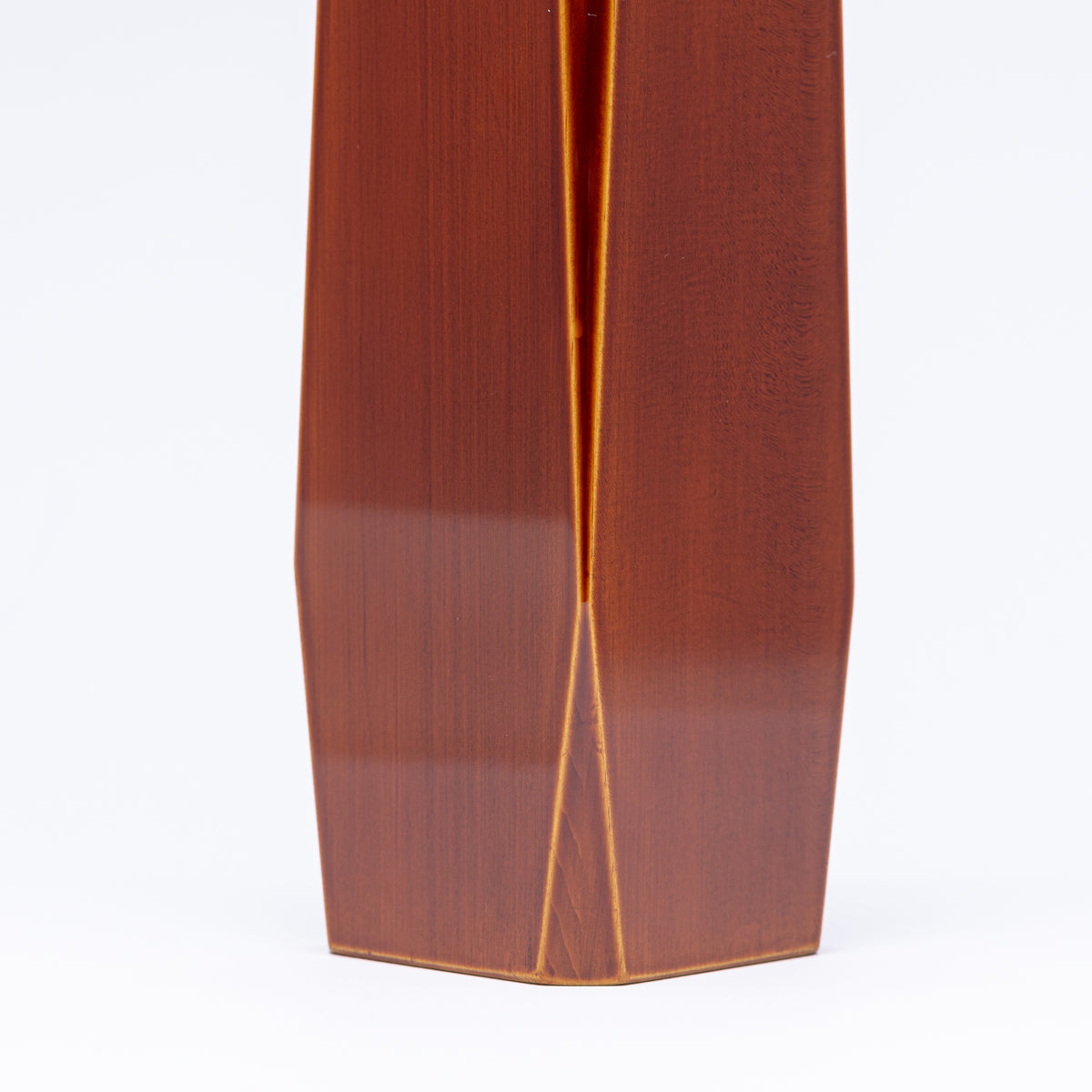 Golden Amber Corner-Cut Flower Vase