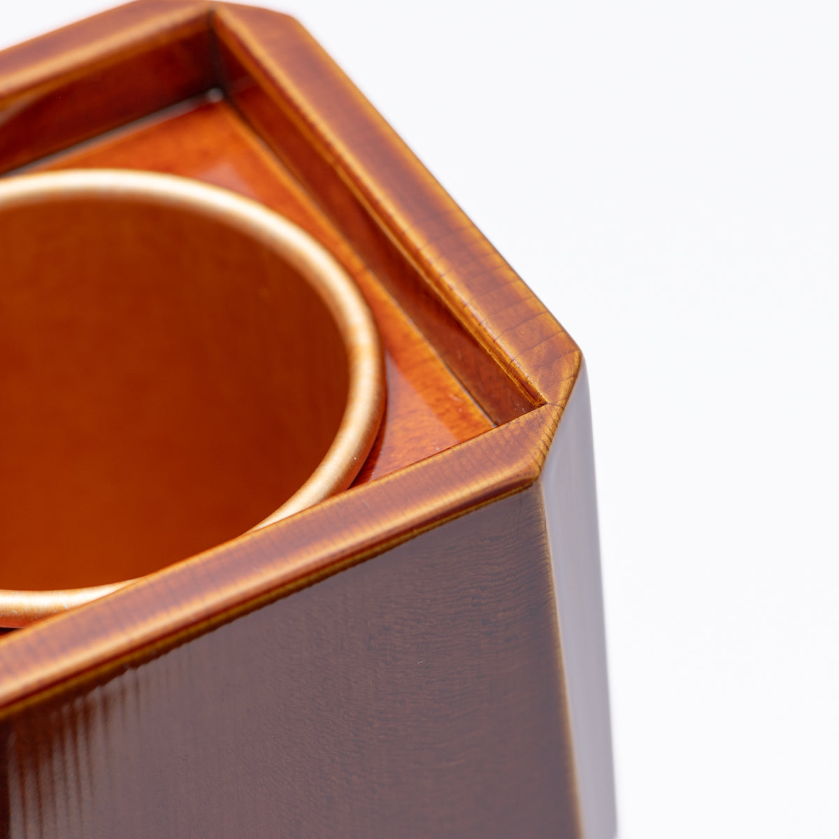 Golden Amber Corner-Cut Flower Vase
