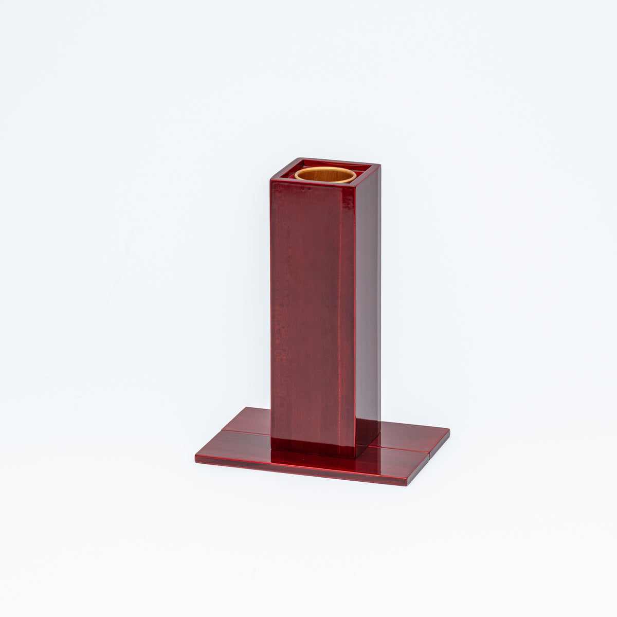 Red Amber Faceted Flower Vase