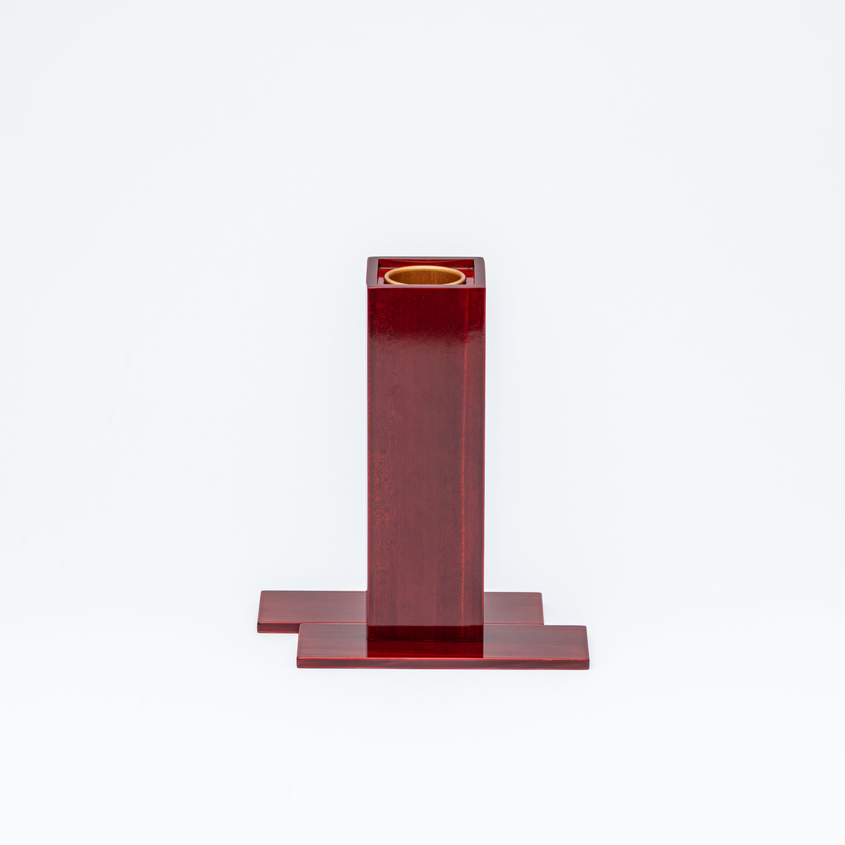 Red Amber Faceted Flower Vase