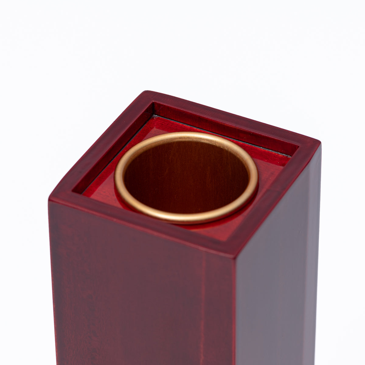 Red Amber Faceted Flower Vase