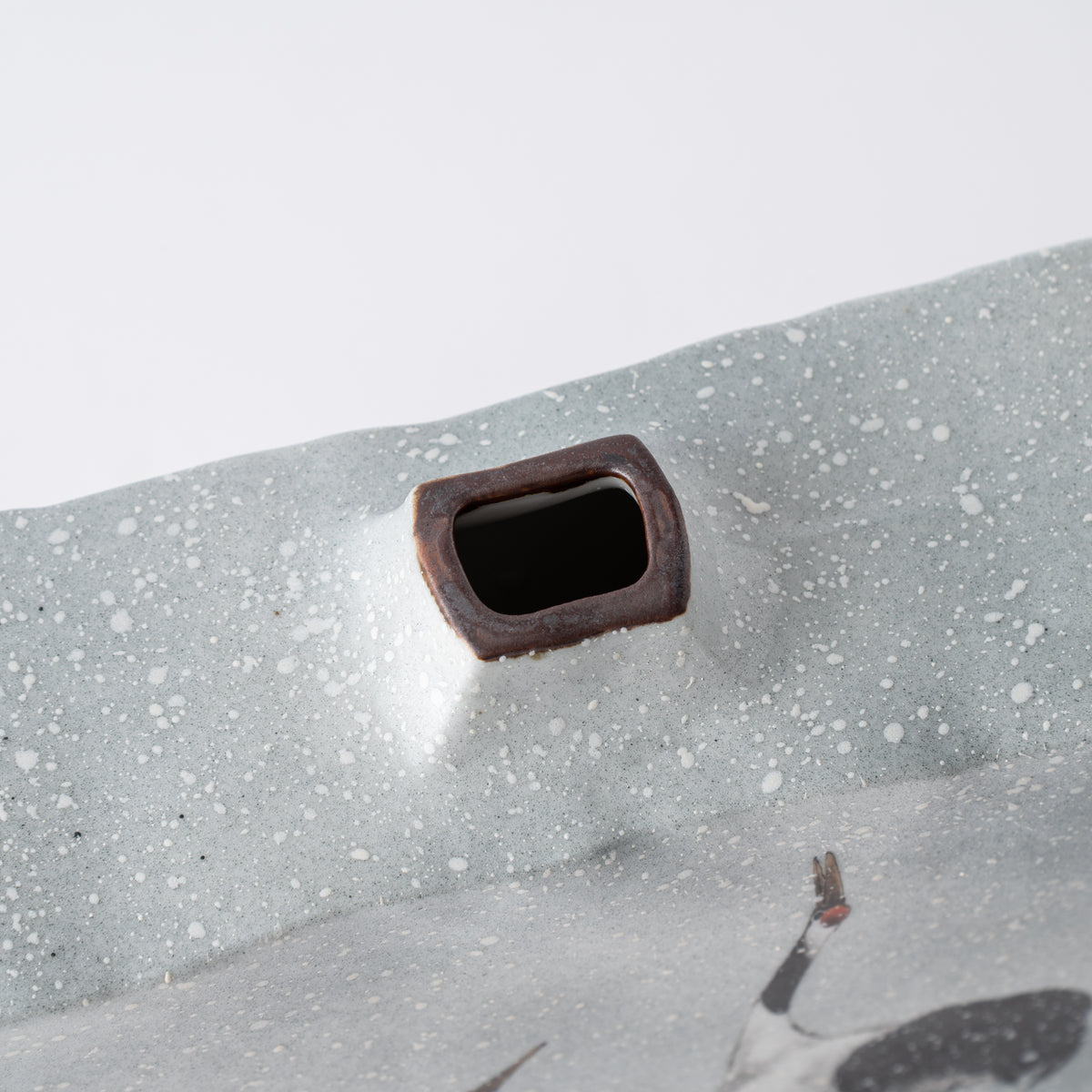Vase japonais Grues dansant dans la neige