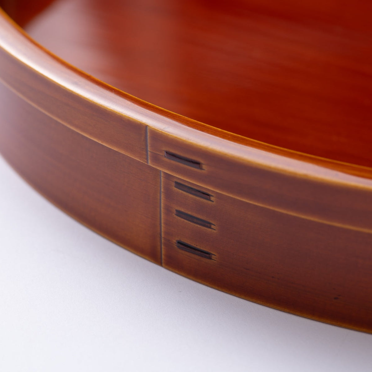Golden Amber Bentwood Round Tray