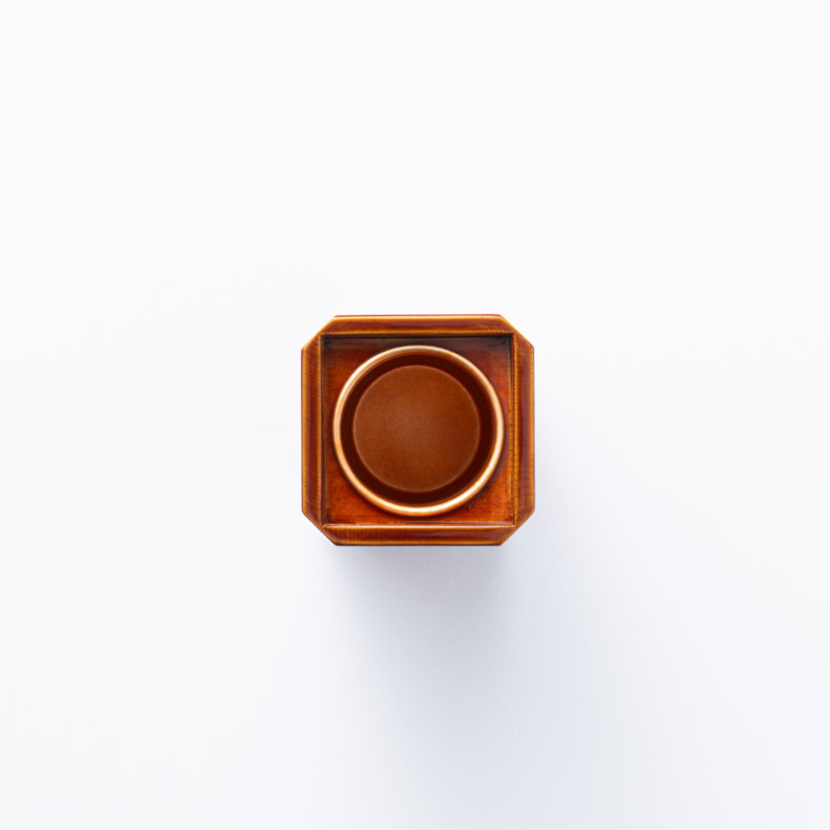 Golden Amber Corner-Cut Flower Vase