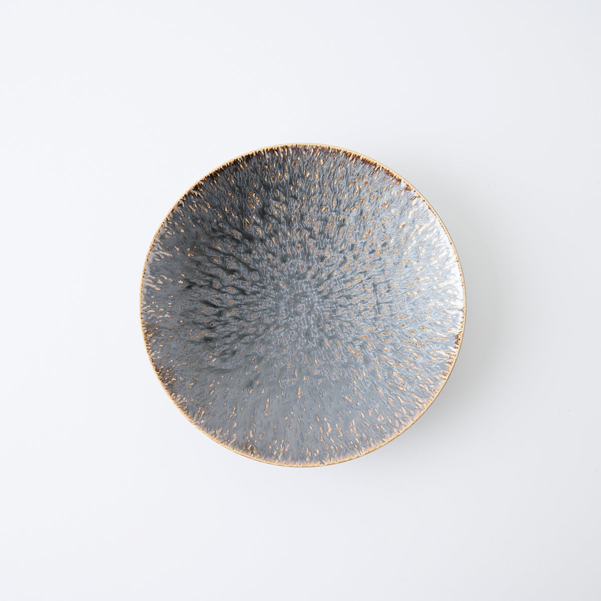 Tiefer Speiseteller mit Aschekristallglasur