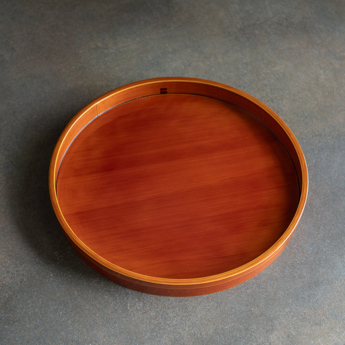 Golden Amber Bentwood Round Tray