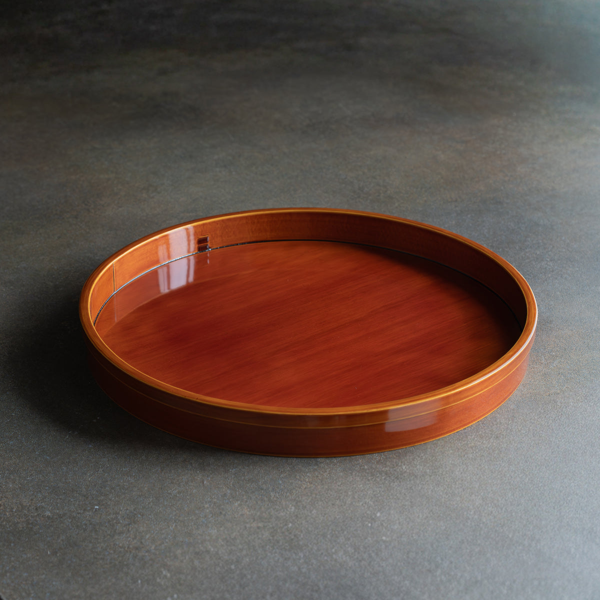 Golden Amber Bentwood Round Tray
