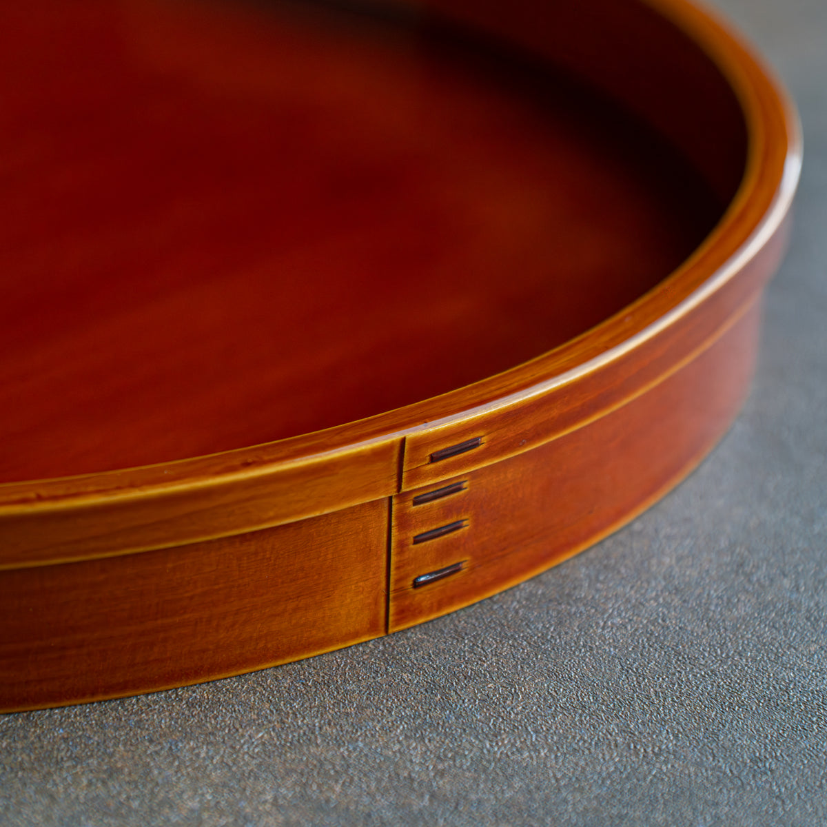 Golden Amber Bentwood Round Tray