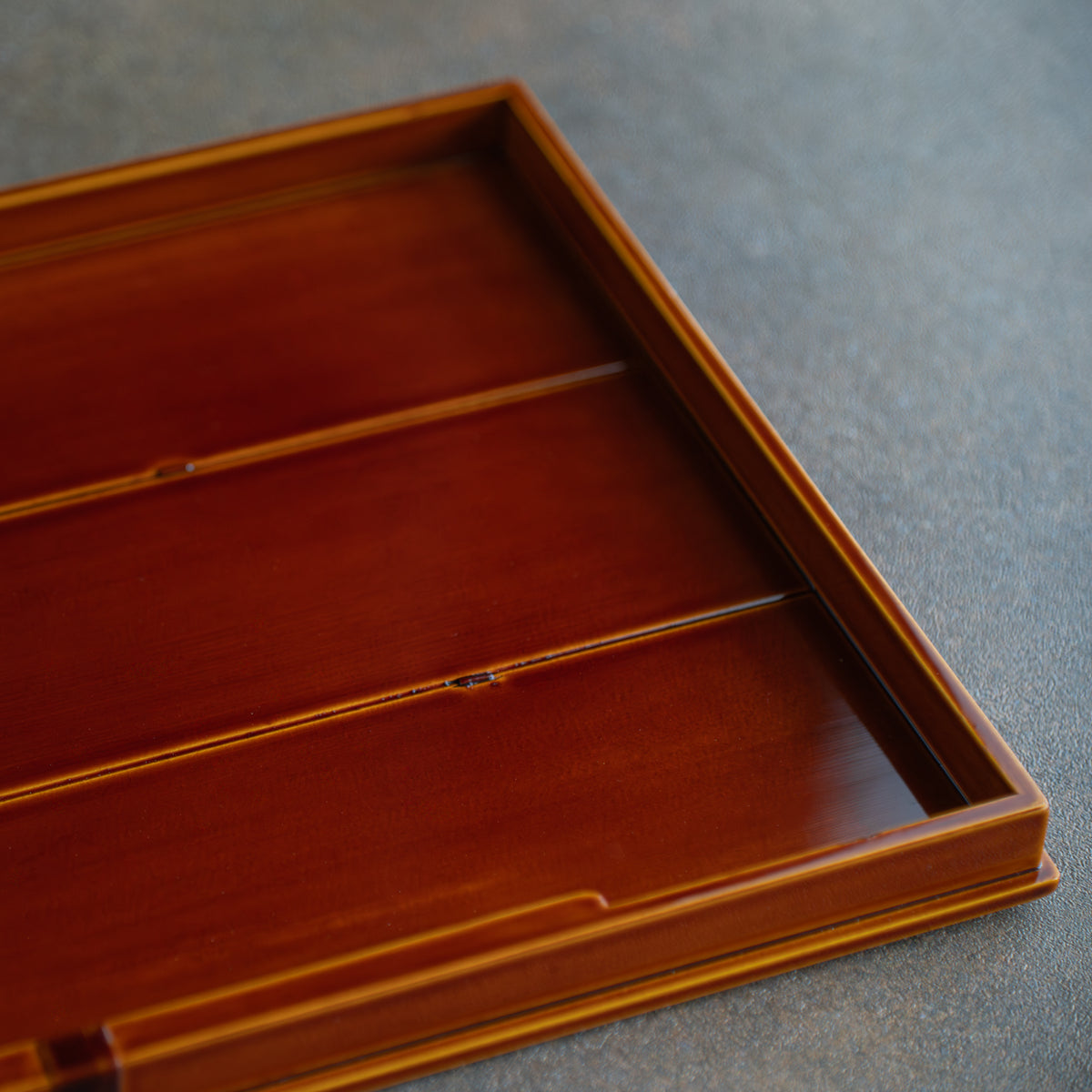 Golden Amber Double-Rim Rectangular Tray　