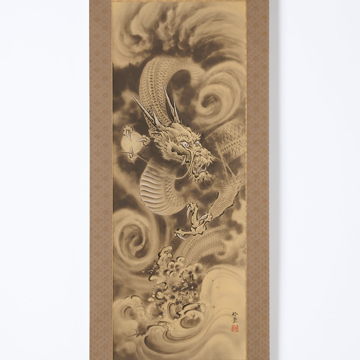 Golden Dragon Kakejiku Hanging Scroll