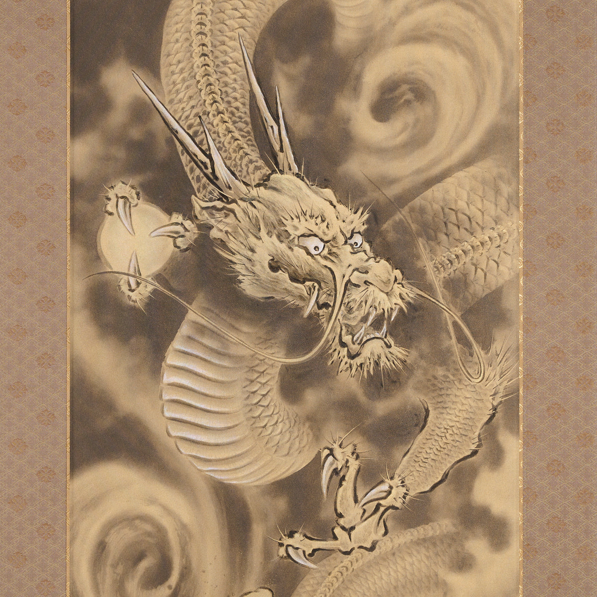 Golden Dragon Kakejiku Hanging Scroll