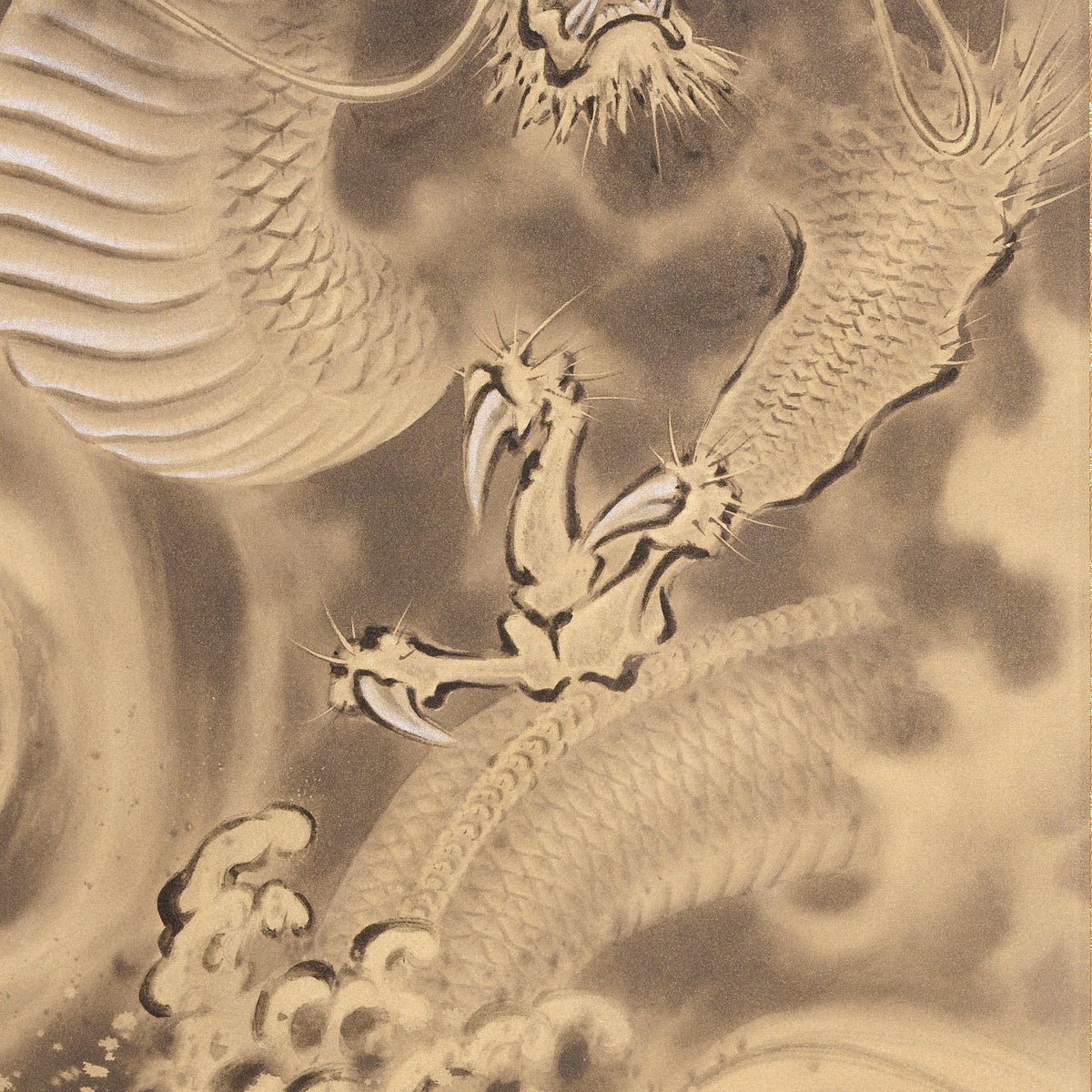 Golden Dragon Kakejiku Hanging Scroll