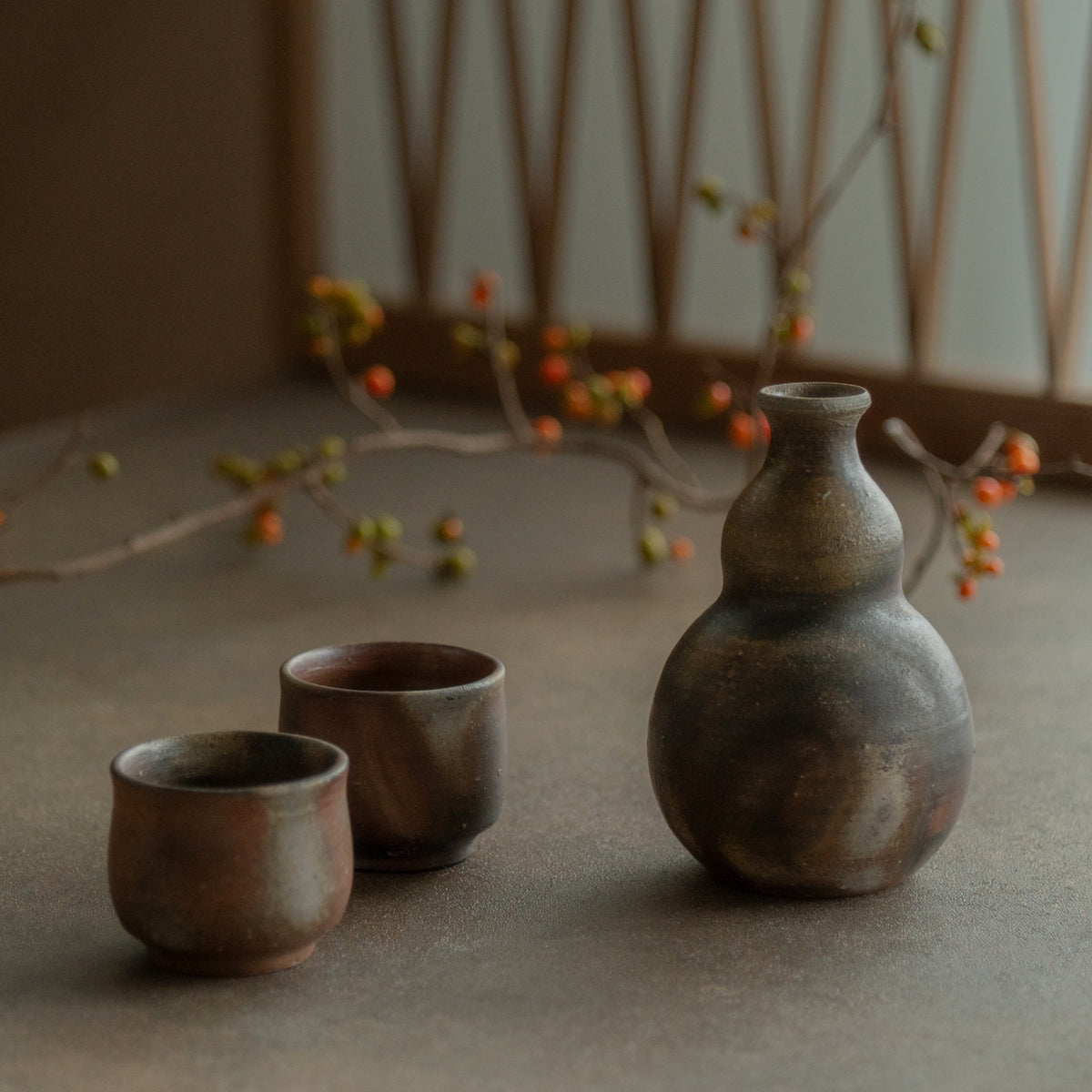 Sangiri Gourd‐shaped Sake Set
