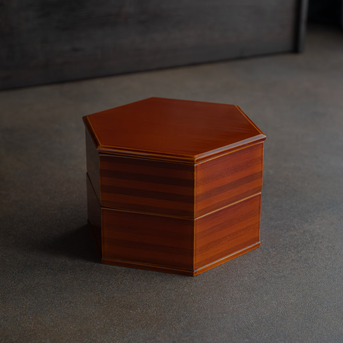 Golden Amber Hexagonal Jubako Bento Box