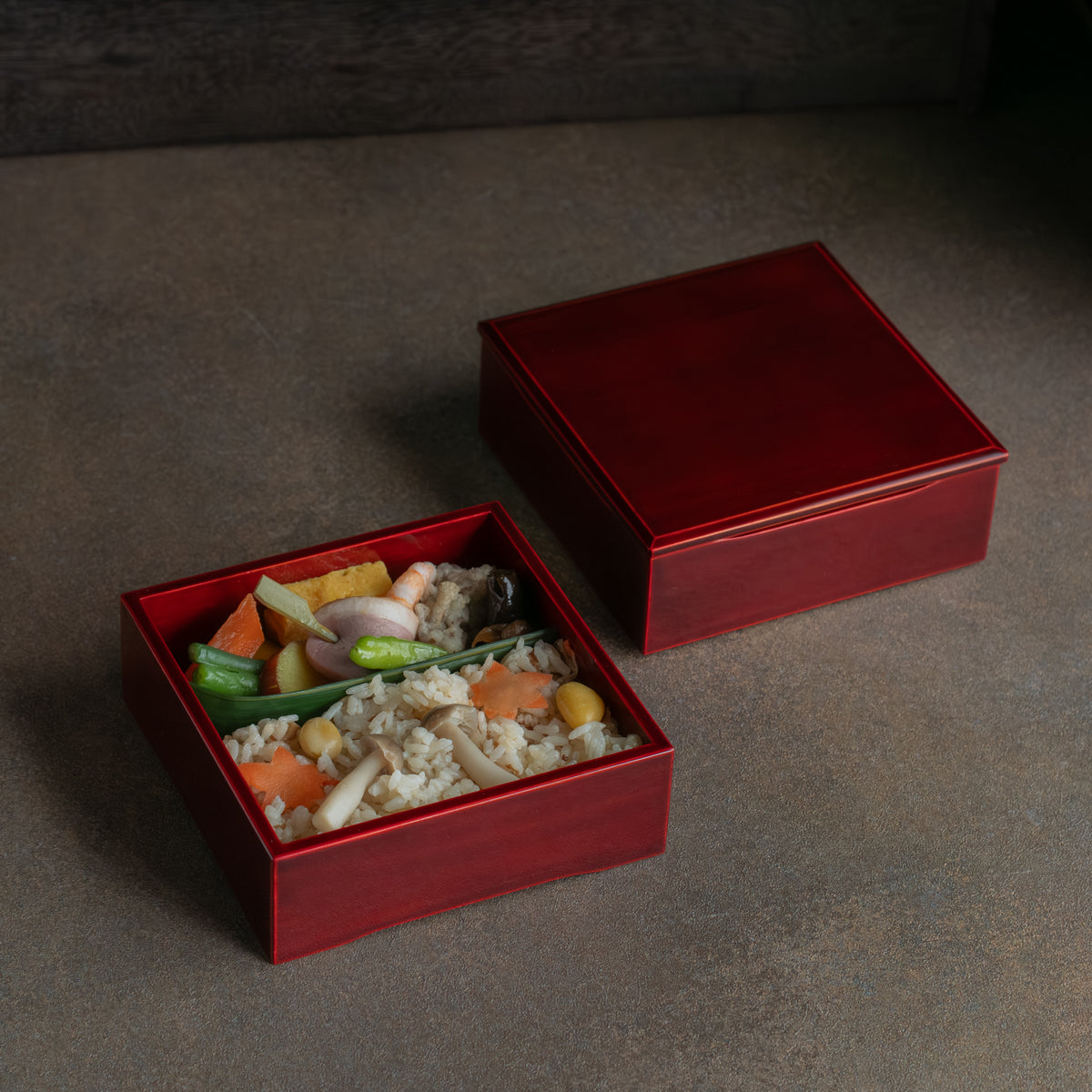 Red Amber Small Jubako Bento Box