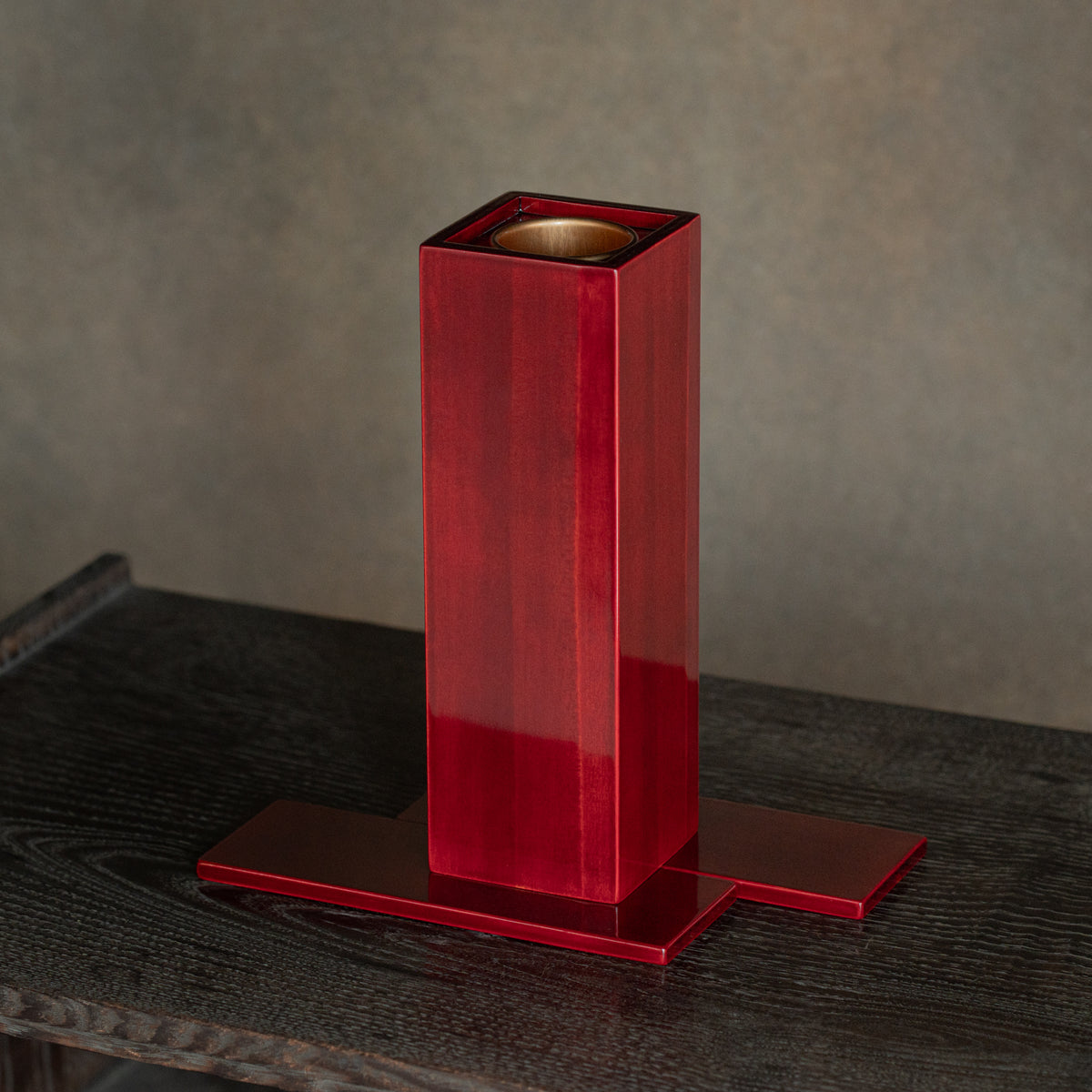 Red Amber Faceted Flower Vase