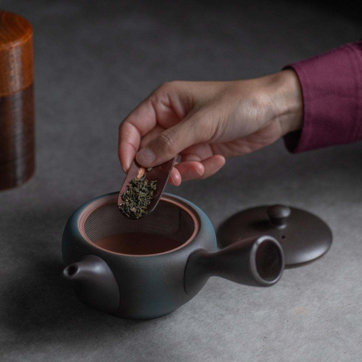 Yamafusa Green Sakura Japanese Teapot