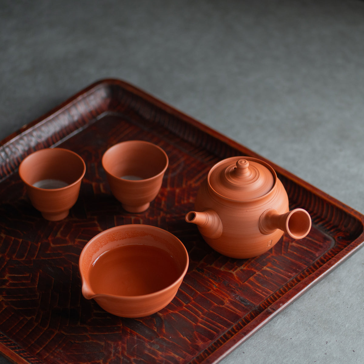 Red Clay Japanese Tea Set