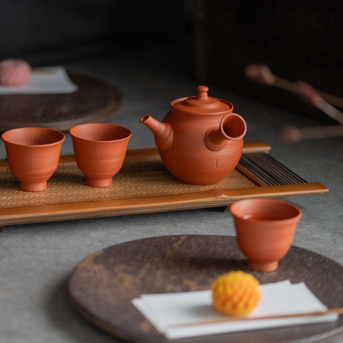 Red Clay Japanese Tea Set
