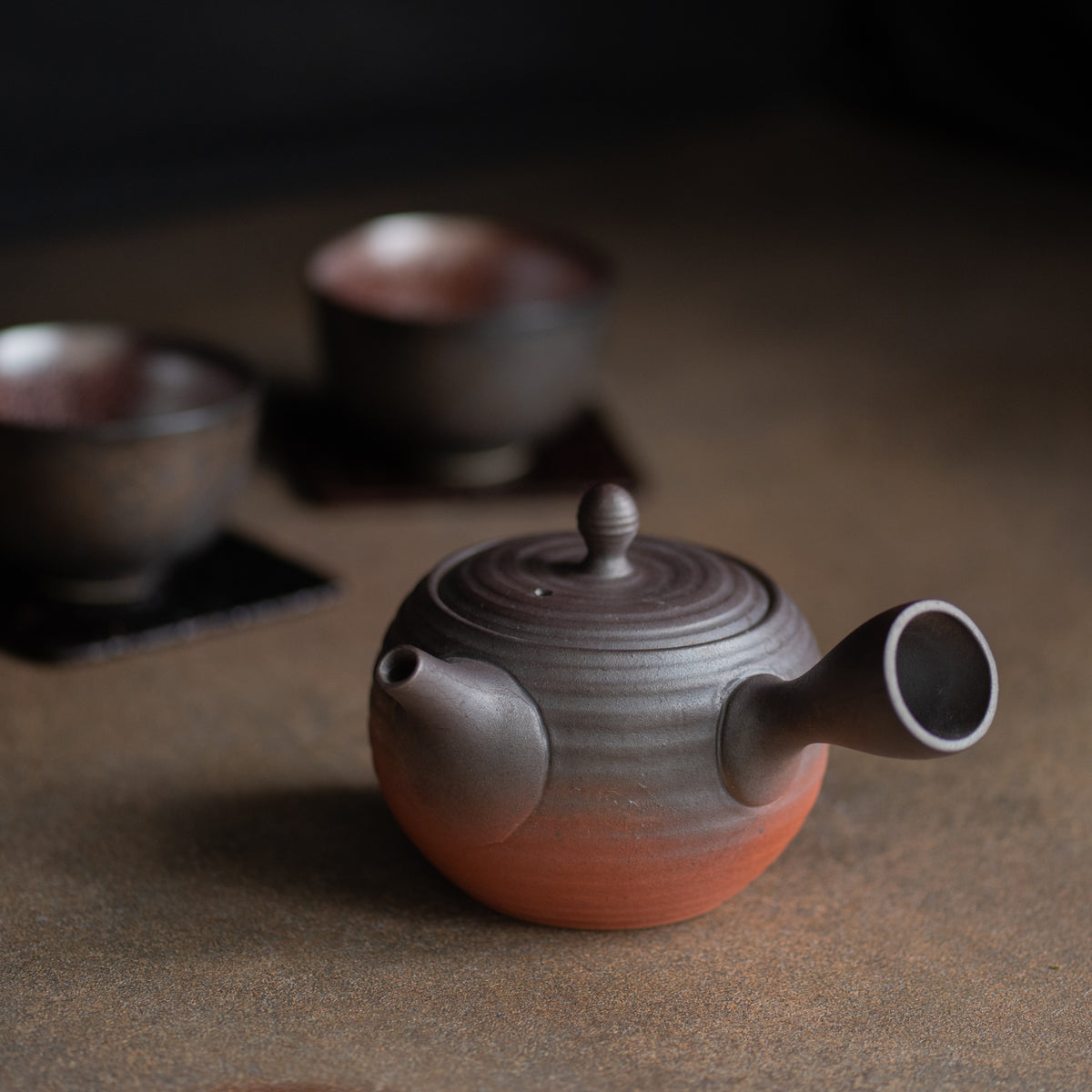 Brown and Red Japanese Teapot