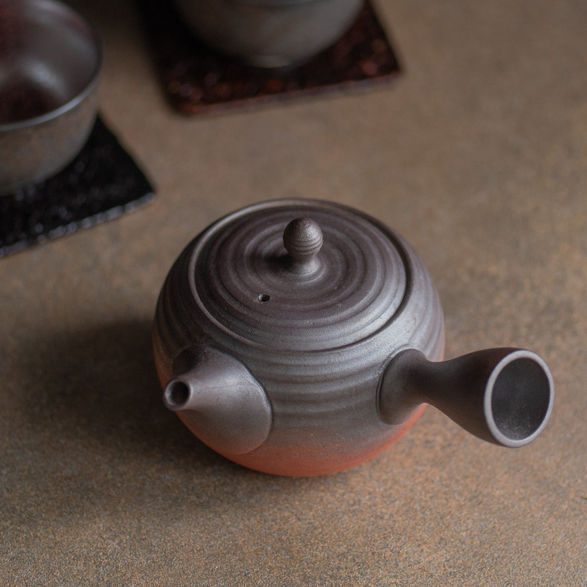 Brown and Red Japanese Teapot