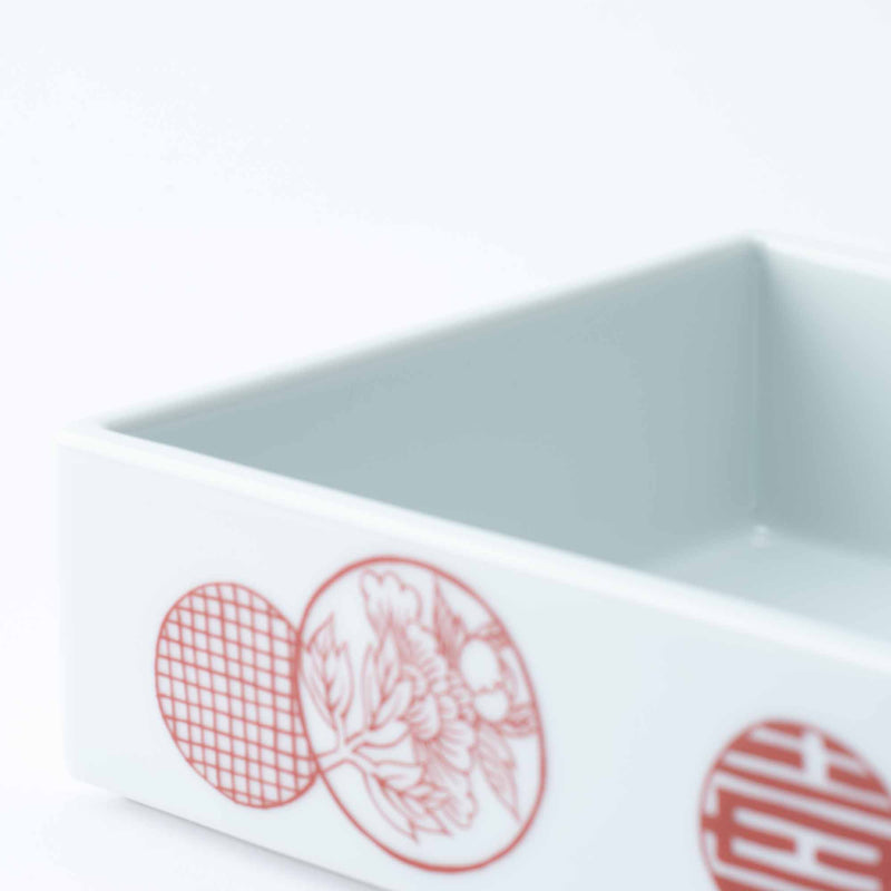 Arita Porcelain Lab Yazaemon Red Circle Pattern Two Tiers Jubako Bento Box