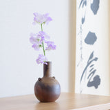 Hozan Kiln Goma Bizen Ware Crane Neck Flower Vase