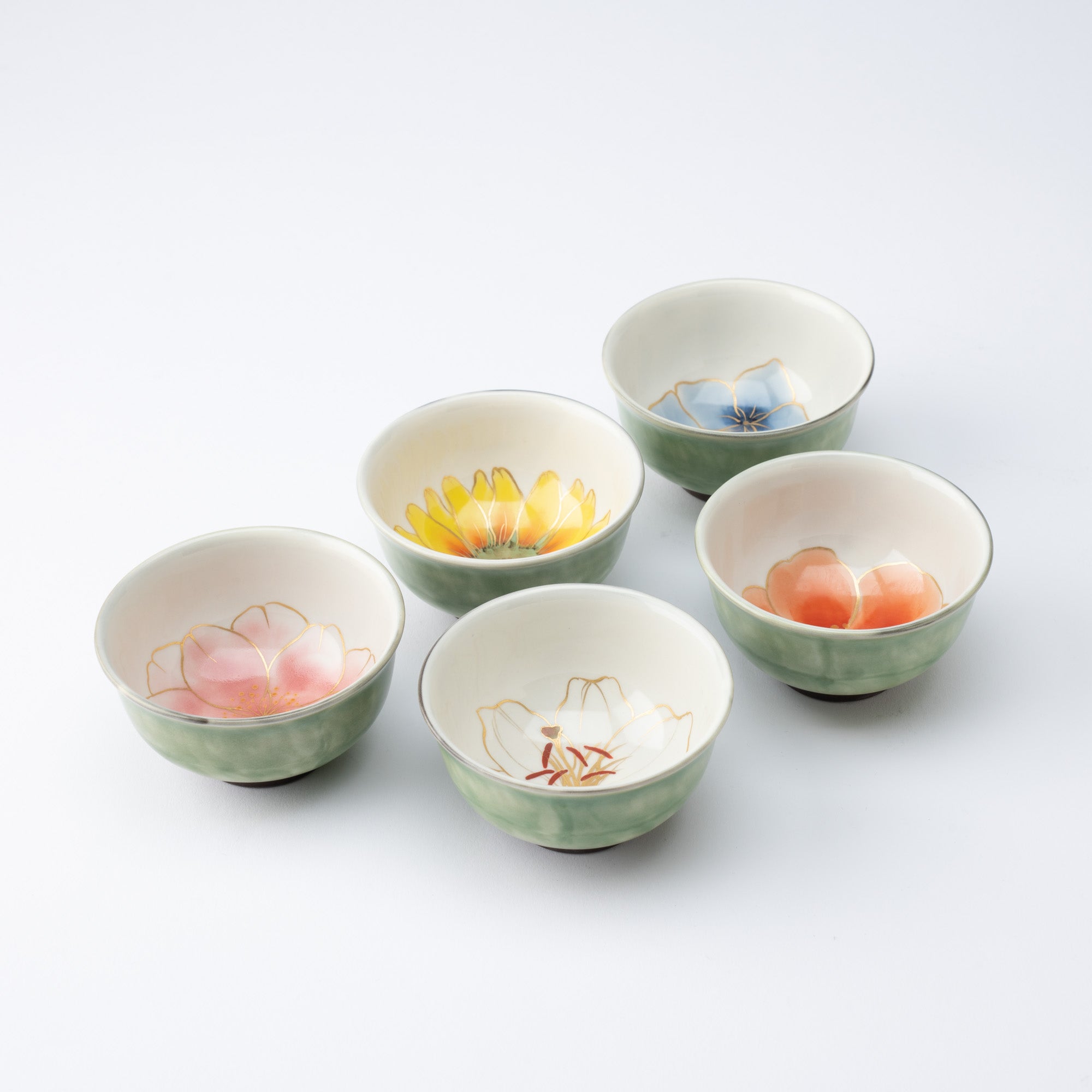 Colorful Floral Japanese Teacup