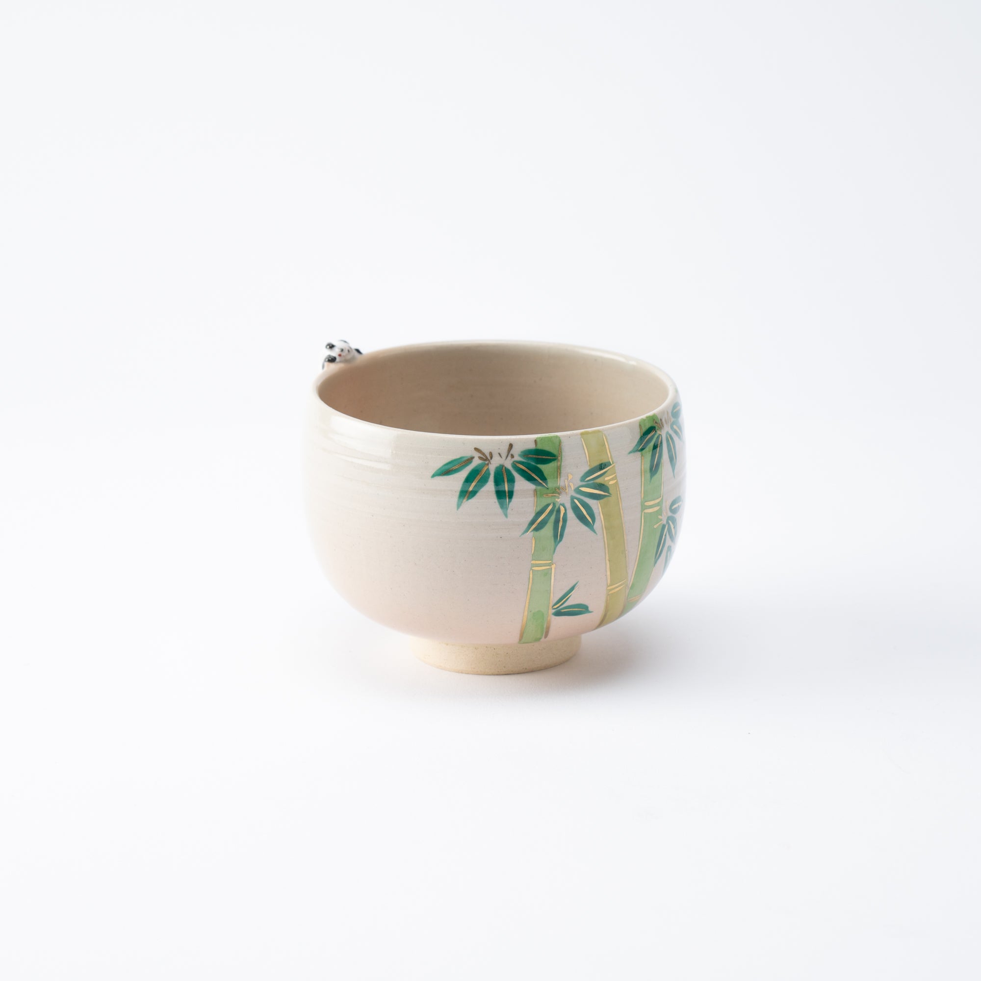 Bamboo and Peeking Panda Matcha Bowl Chawan