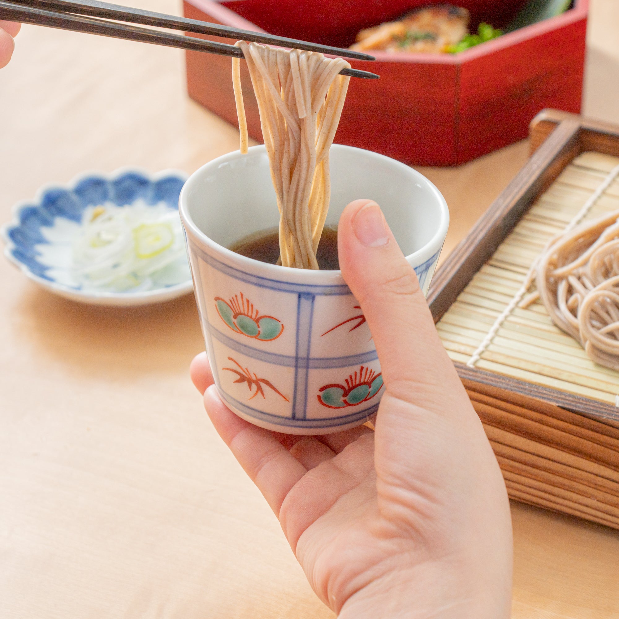 Plum Blossom and Bamboo Soba Choko Cup