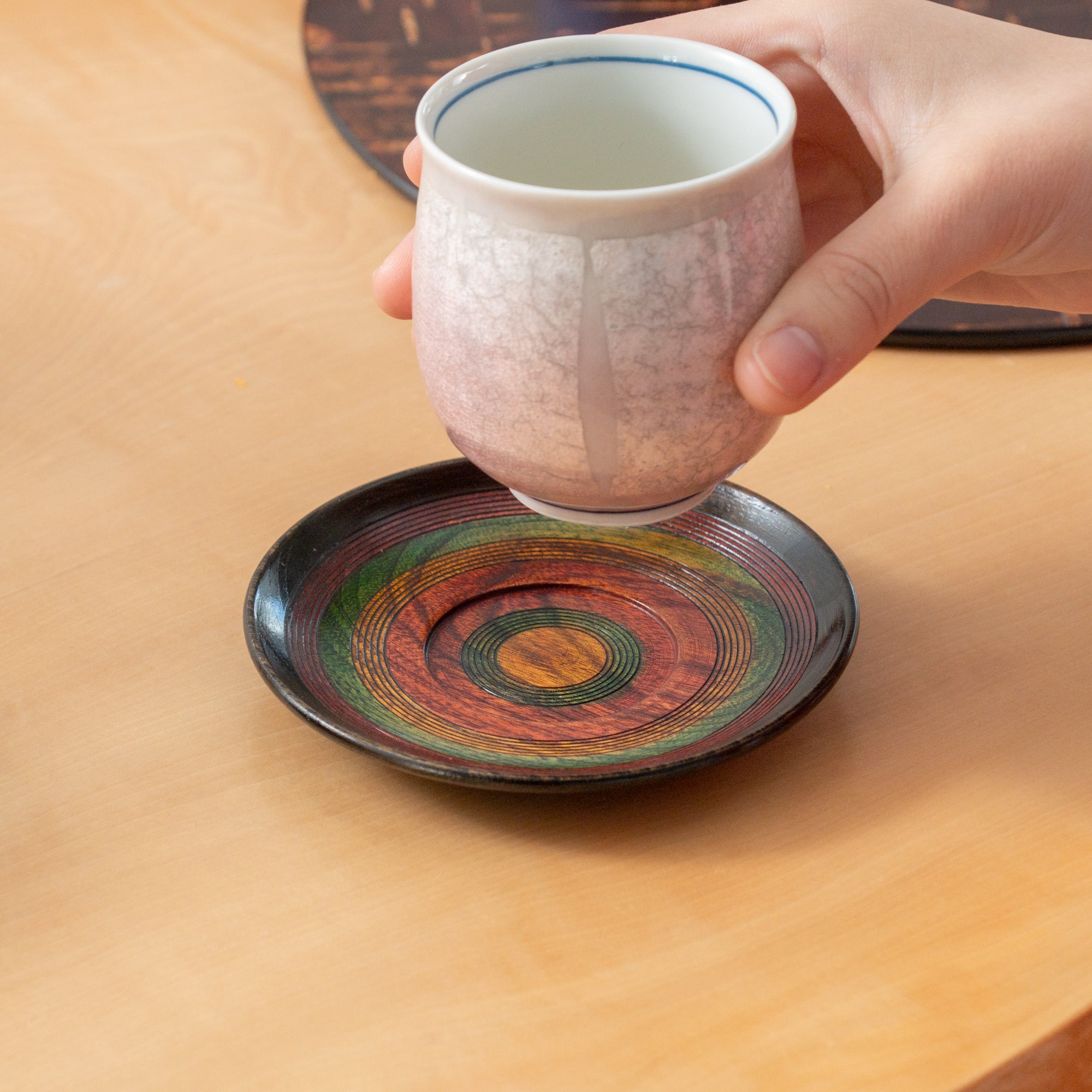 Spinning Top Wipe-lacquer Yamanaka Lacquerware Coaster Set