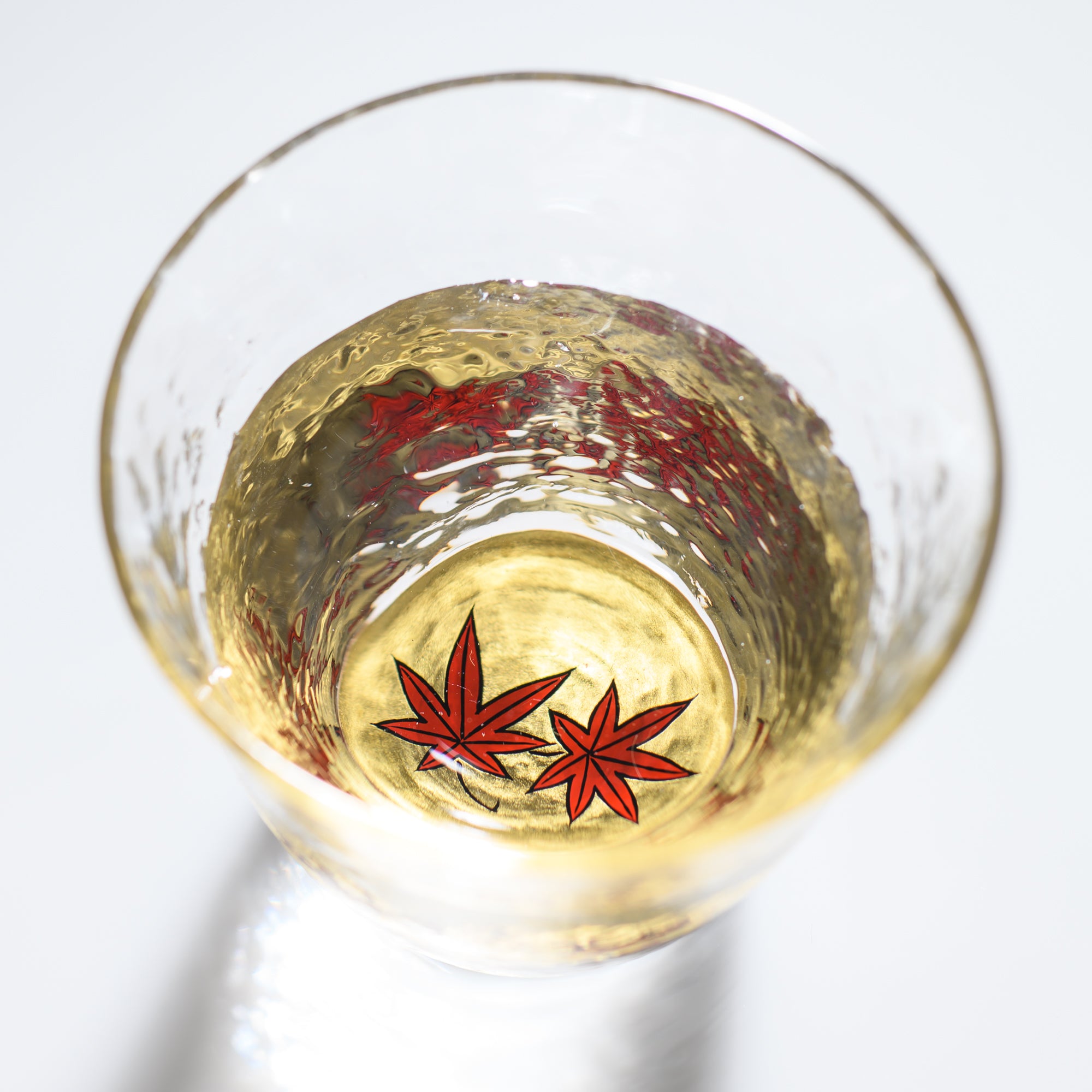 Maple Leaves Maki-e Glass Guinomi Sake Cup