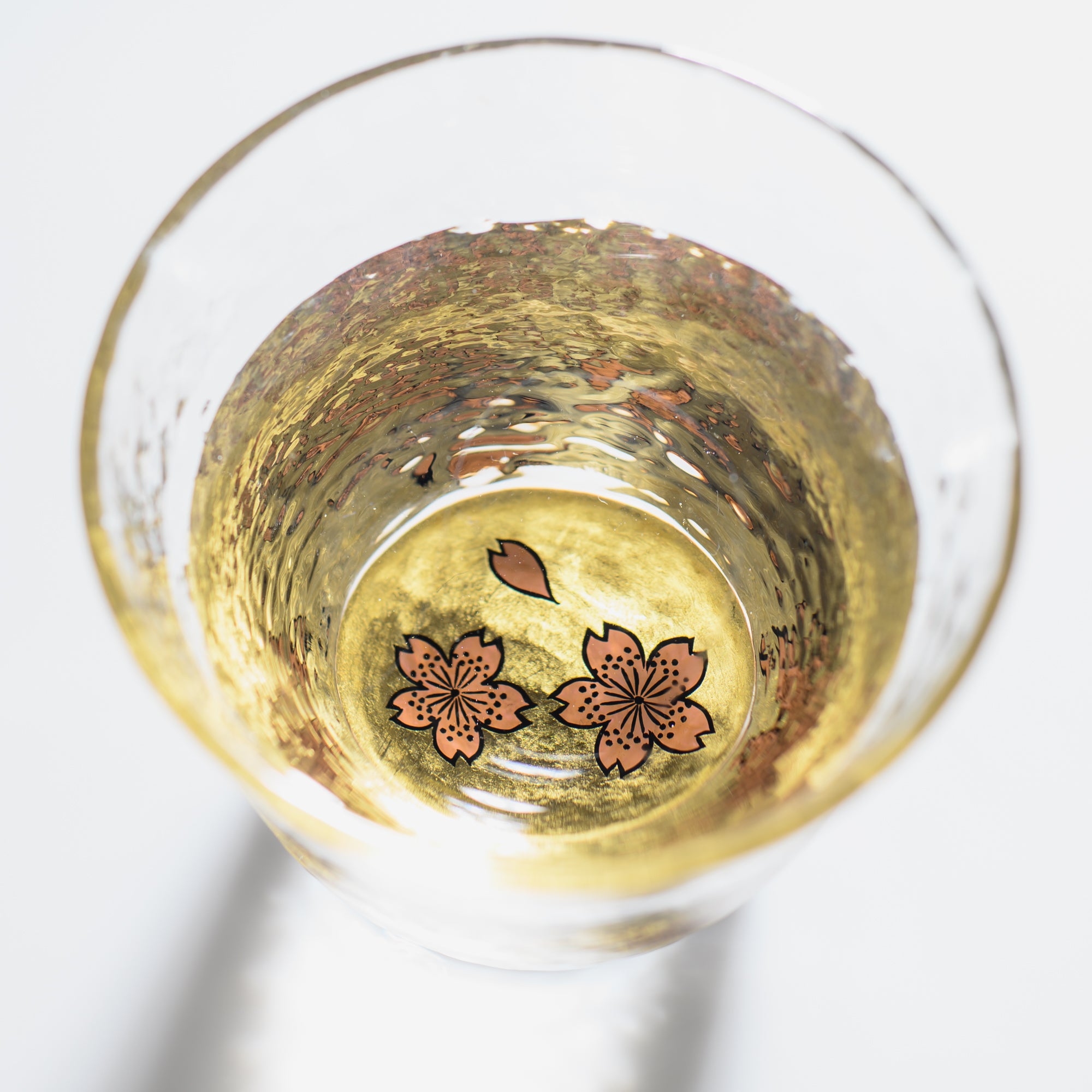 Sakura Maki-e Glass Guinomi Sake Cup