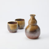 Hozan Kiln Goma Gourd‐shaped Bizen Ware Sake Set
