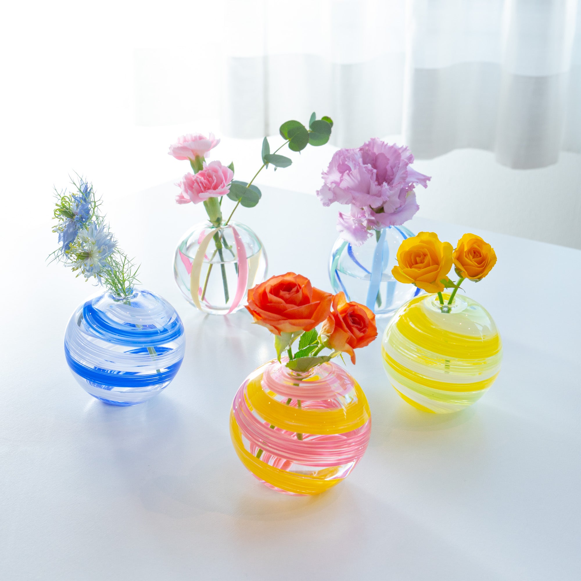 Colorful Globe Flower Vases