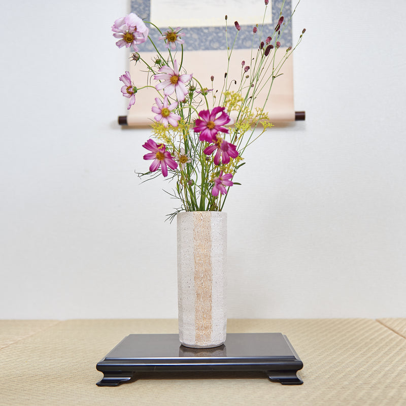 Gold Wave Pattern Shigaraki Ware Flower Vase