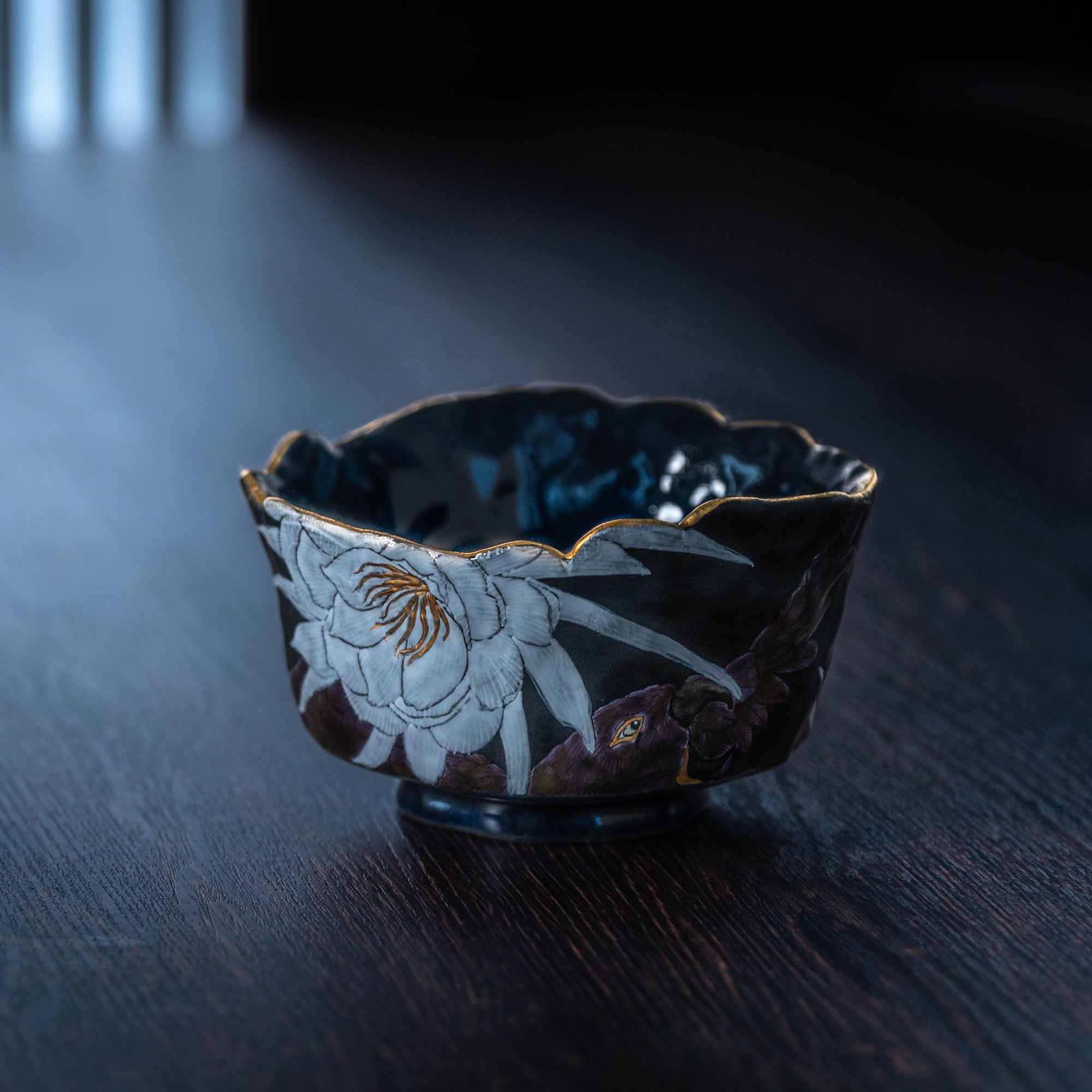 Moonlit Bloom and Bird Matcha Bowl